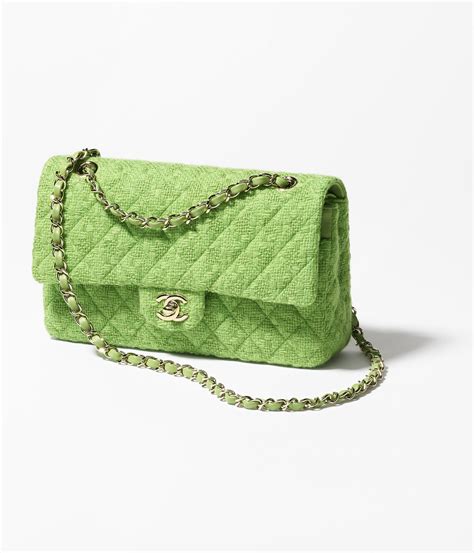 olive green chanel|Classic 11.12 handbag, Wool tweed & gold.